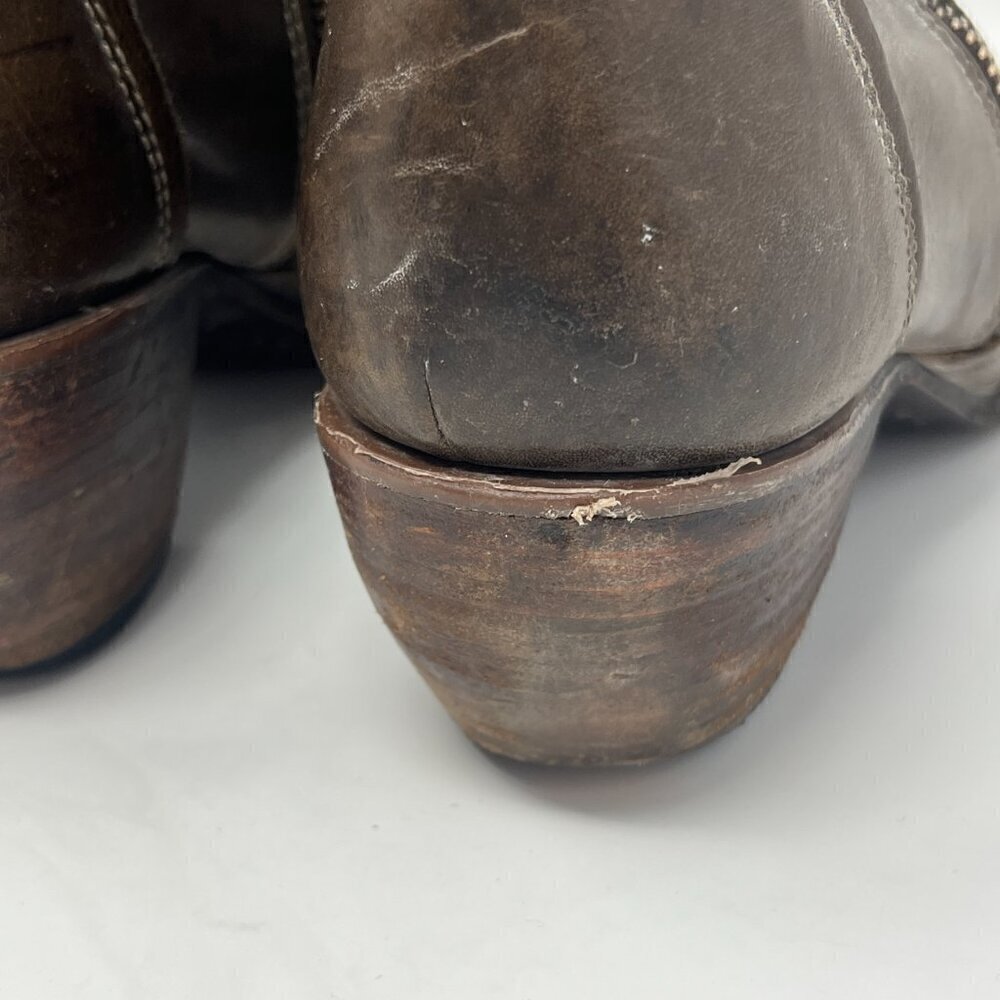 Freebird Austin double-zip leather ankle booties pre-worn 9 grey brown - Picture 11 of 15